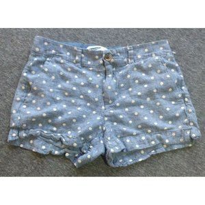 Old Navy Shorts Womens Sz 2 Blue Linen Shorties Polka Dot Everyday Short Shortys